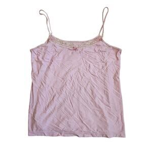 Euro Cami Top Coquette Bow Pink Sleepwear- Size Medium
